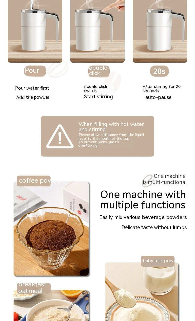 Electric Magnetic Self Mixing Coffee Mug