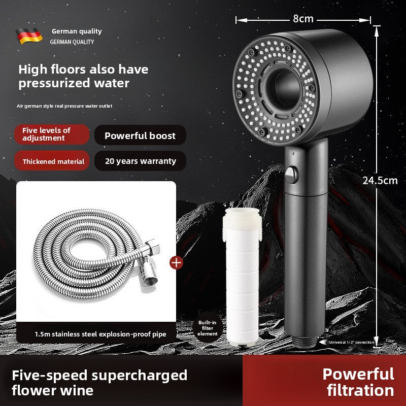 Turbo Air Booster Shower Head with Filter