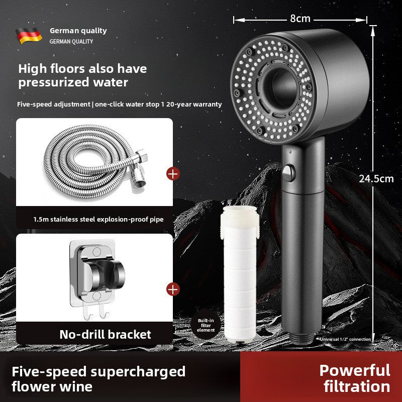 Turbo Air Booster Shower Head with Filter